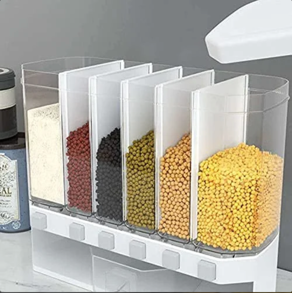 Cereal Dispenser | 6 Grid Dispenser for Lentil or Rice